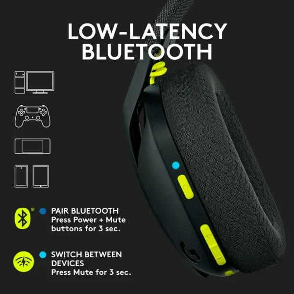 G435 LIGHTSPEED Wireless Gaming Headset Black - Image 2