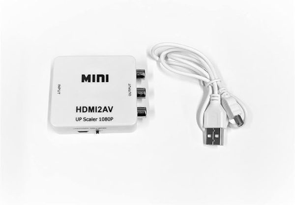 HDMI to AV CVBS RCA Audio Video PAL+NTSC Converter Adapter with USB Cable Variable Media