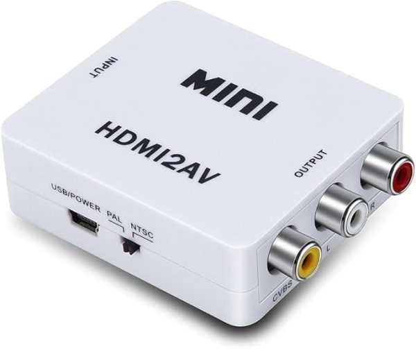 HDMI to AV CVBS RCA Audio Video PAL+NTSC Converter Adapter with USB Cable Variable Media - Image 2
