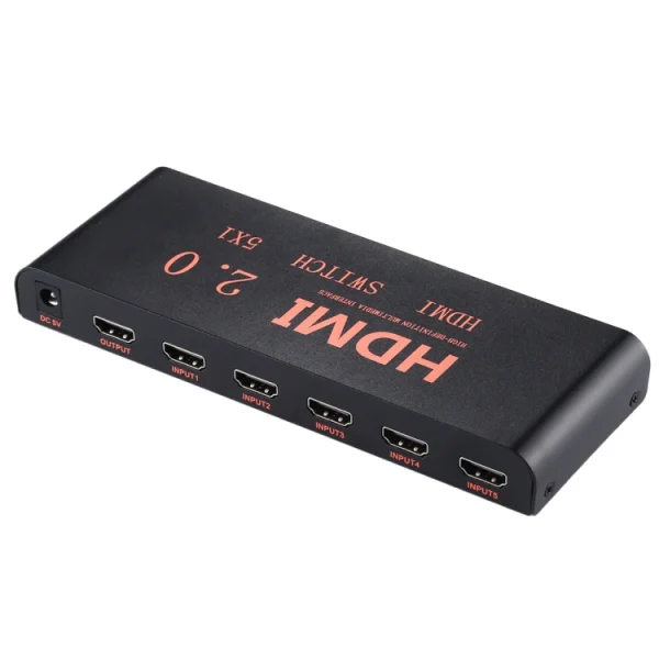 5X1 4K/60Hz HDMI 2.0 Switch with Remote Control, EU Plug - Image 2