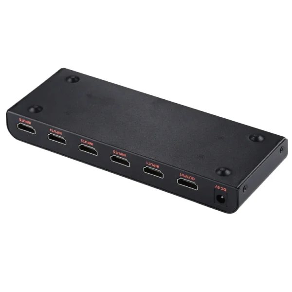 5X1 4K/60Hz HDMI 2.0 Switch with Remote Control, EU Plug - Image 3