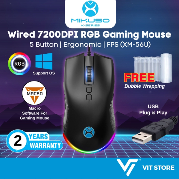 MIKUSO Wired RGB Gaming Mouse XM-56U