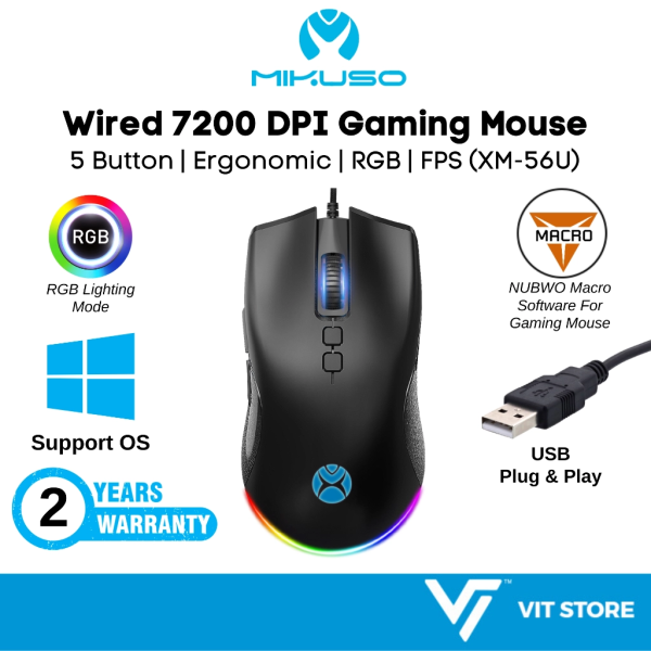 MIKUSO Wired RGB Gaming Mouse XM-56U - Image 3