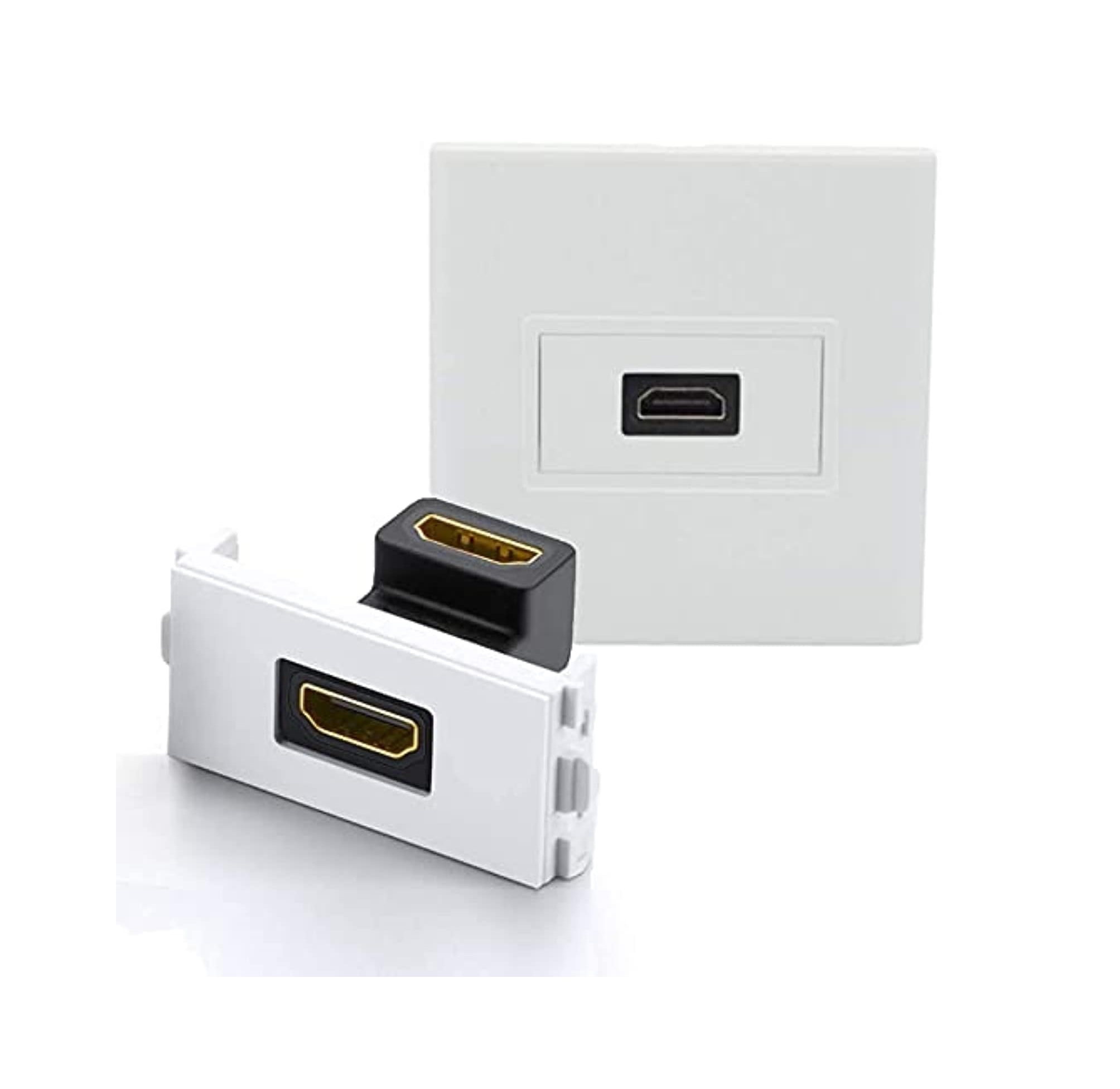 HDMI Faceplate White (1 Port) / Angle Module Wall Plate